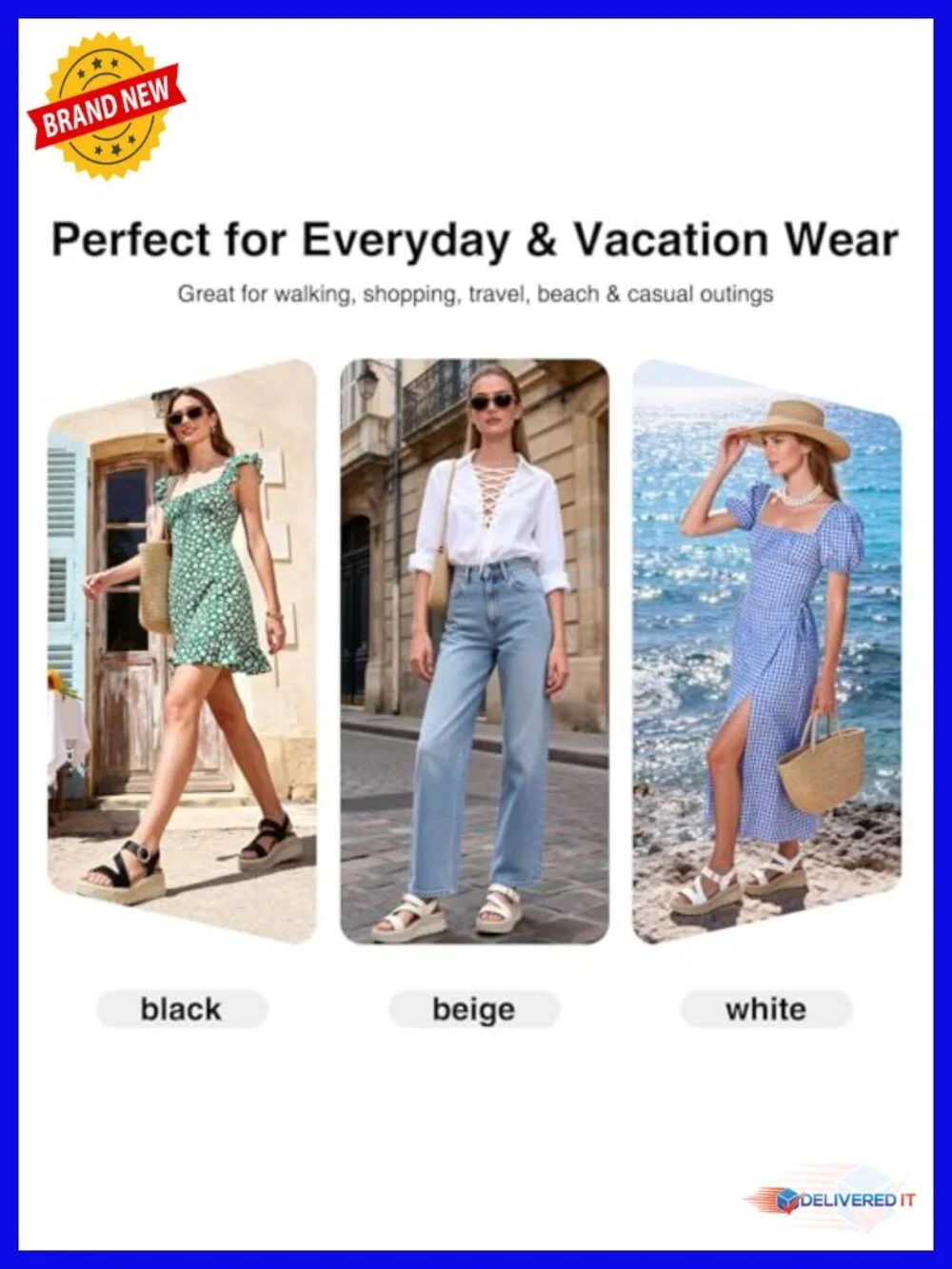 Wedge Platform Espadrille Sandals with Orthopedic Arch Support Adjustable Ankle